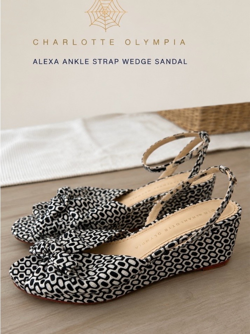 Charlotte Olympia Alexa Ankle Strap Wedge Sandal